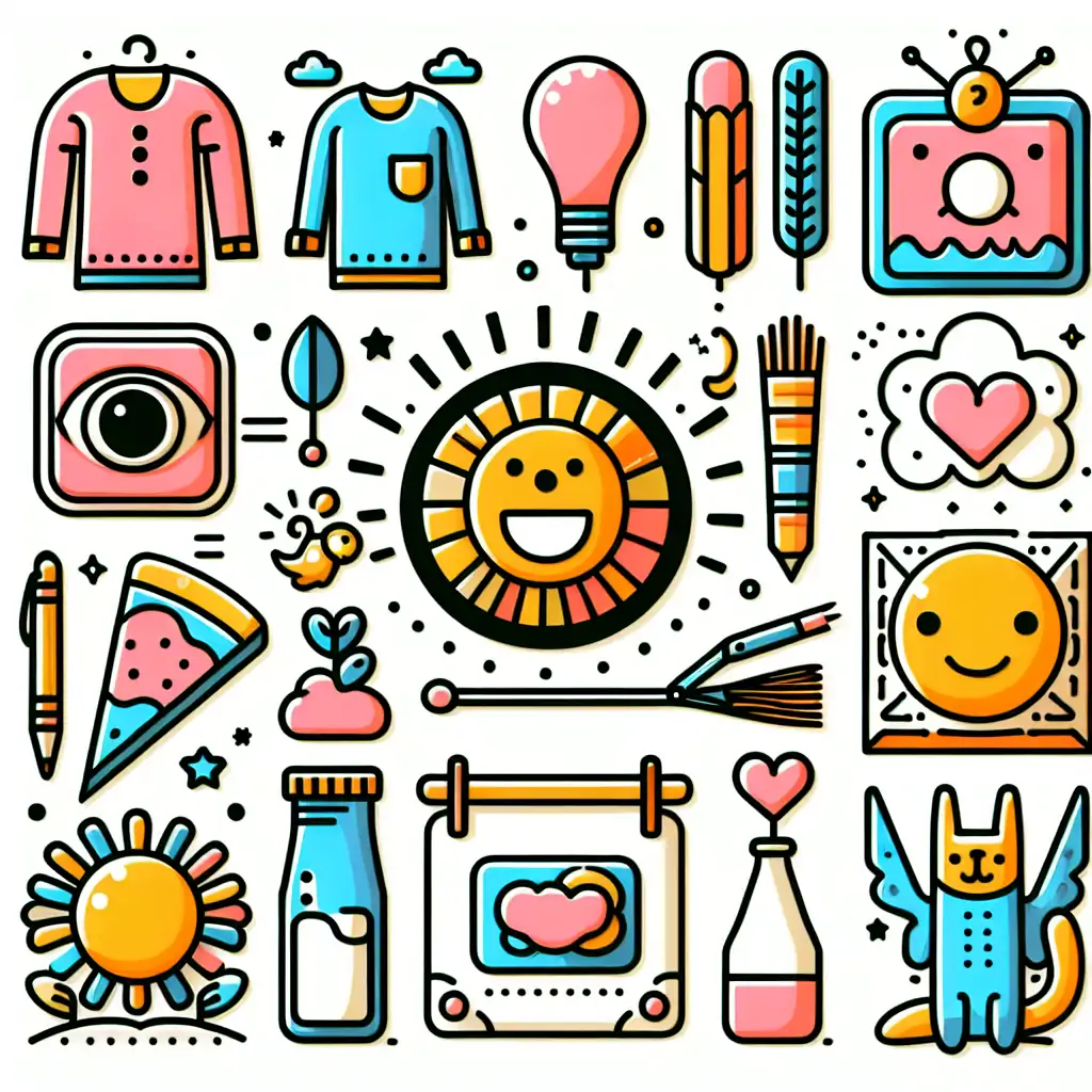 A humorous depiction of a logo made by a committee, combining various incongruous elements.