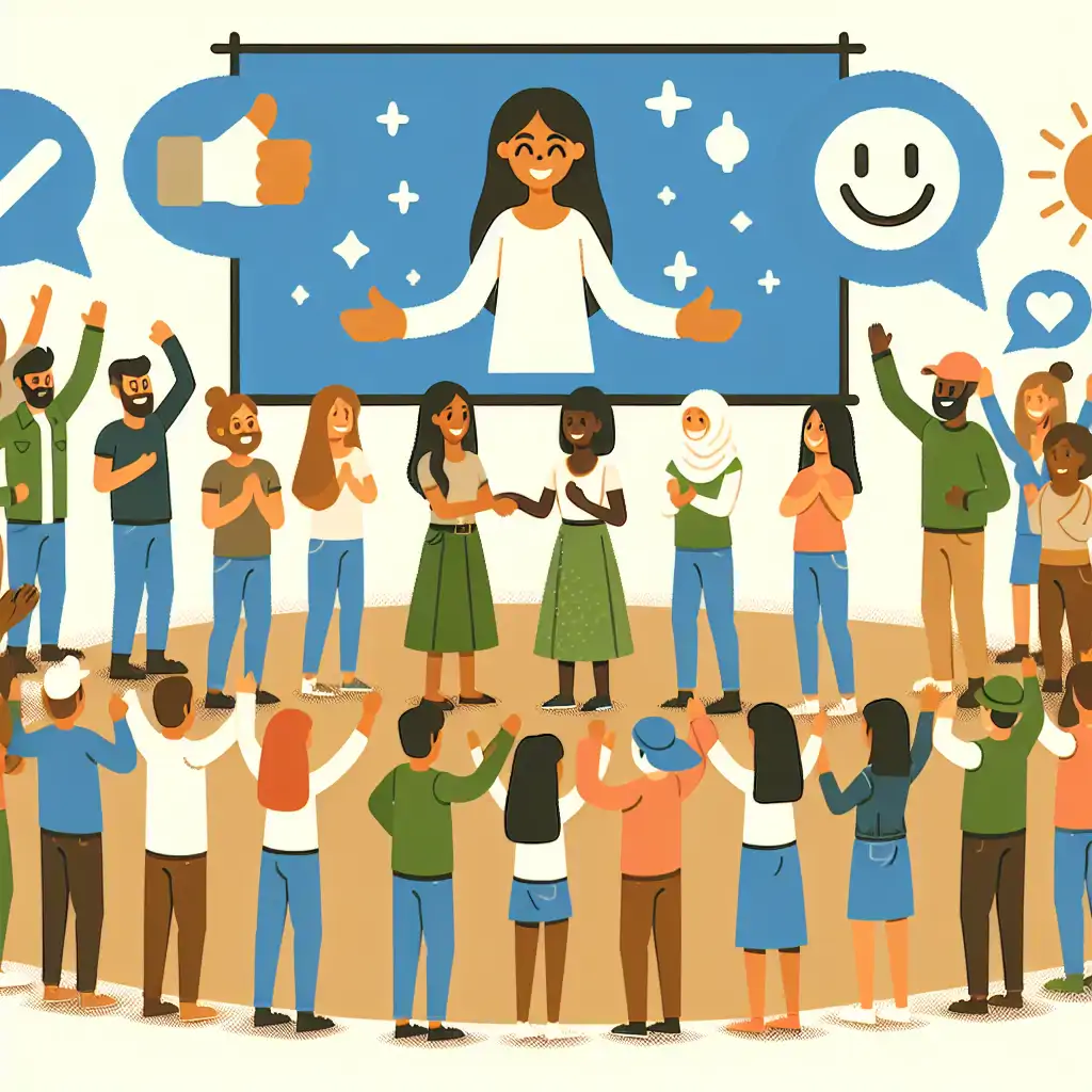 A community coming together, symbolizing unity through positive communication.