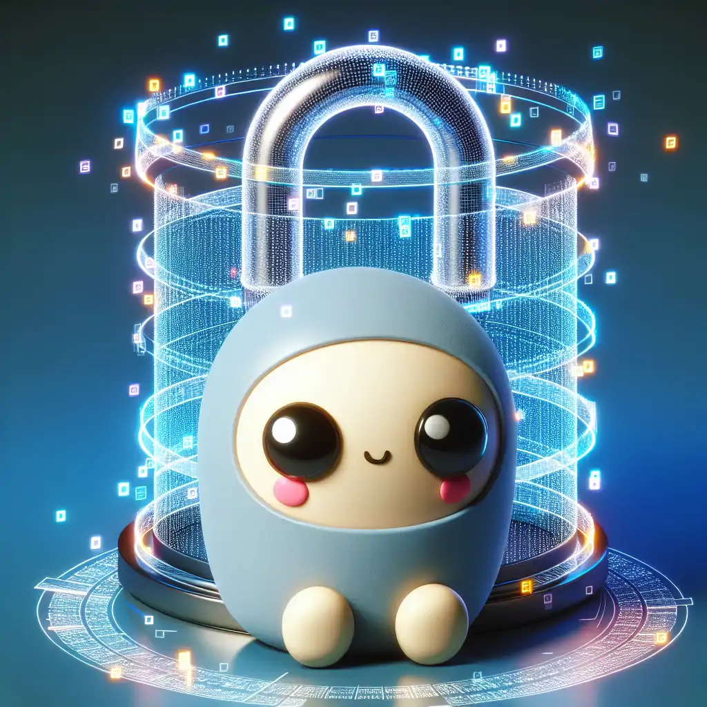 A futuristic representation of digital data shielded by a quantum lock