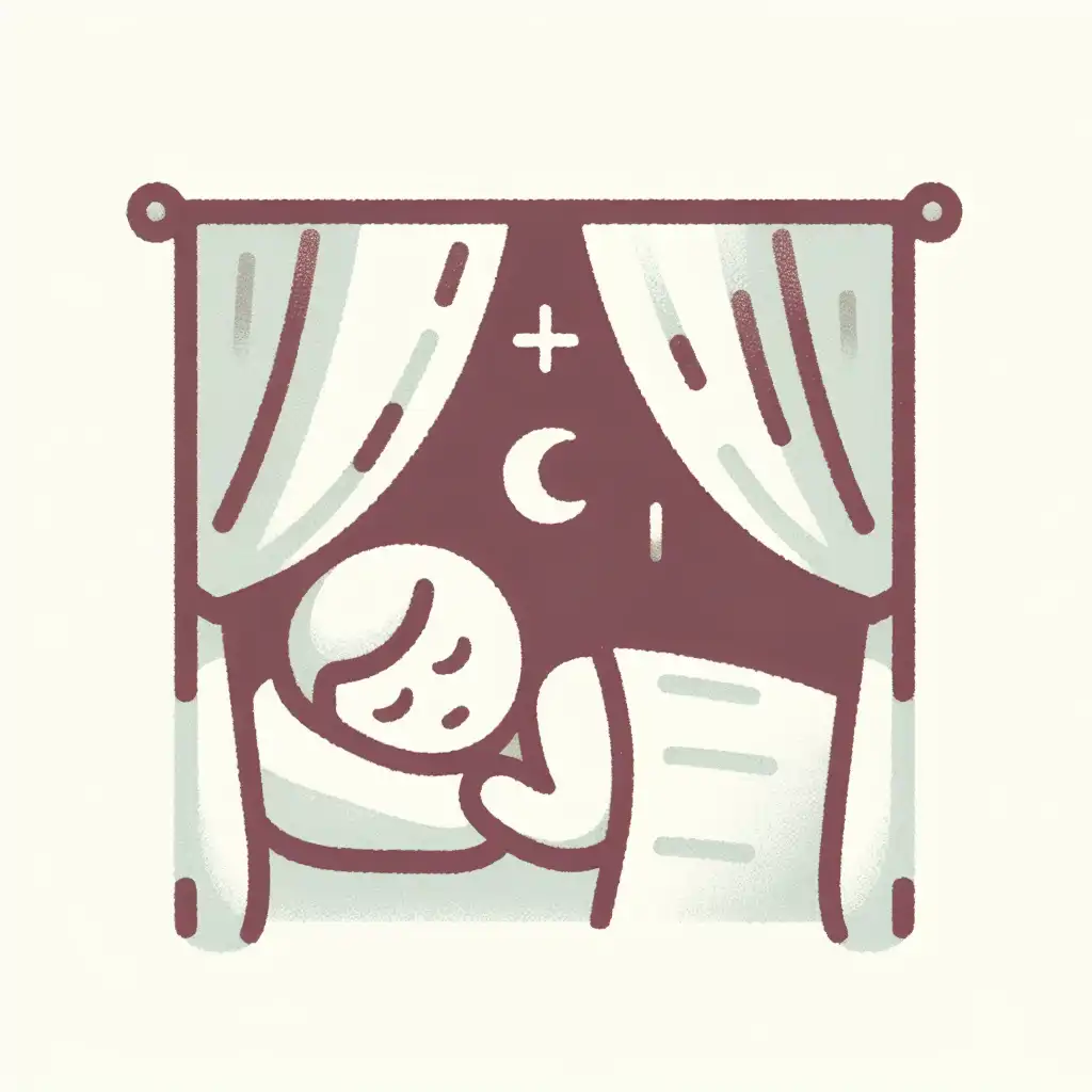 A serene image of a person peacefully sleeping, with soft light filtering through curtains, signaling rest and tranquility.