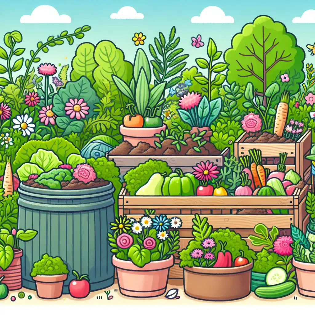 A luscious garden flourishing with the aid of nutritious homemade compost.