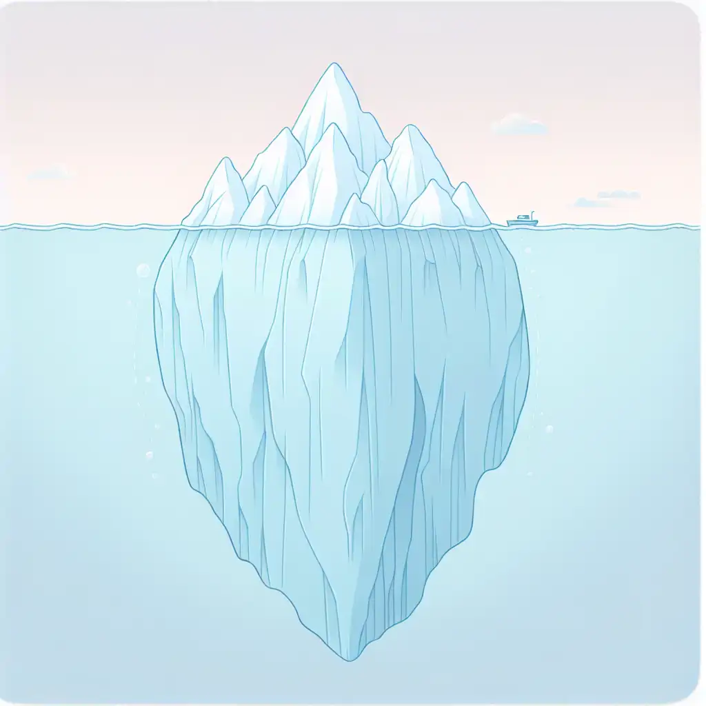 An iceberg metaphor showing the visible and hidden effects of bullying.