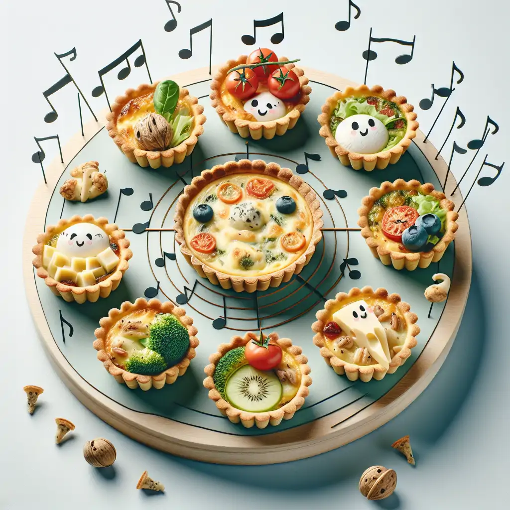 A spread of innovative quiches with unique toppings and a variety of cheese options, showcasing the creativity of modern quiche adaptations.