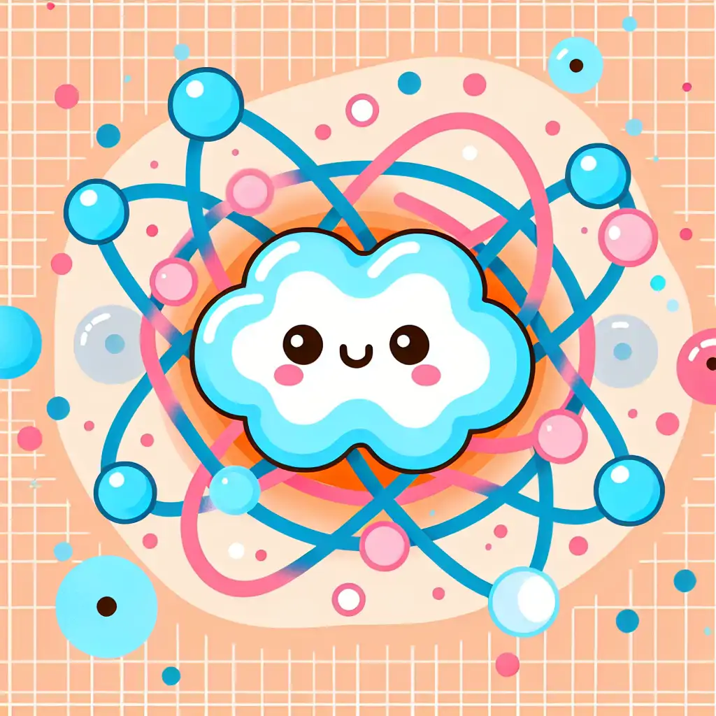 Illustration showing entangled particles connected by quantum waves.