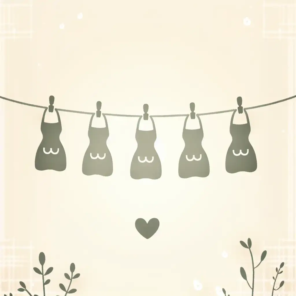 A serene photo of Clarence’s iconic aprons hanging in a row, symbolizing his lasting legacy.