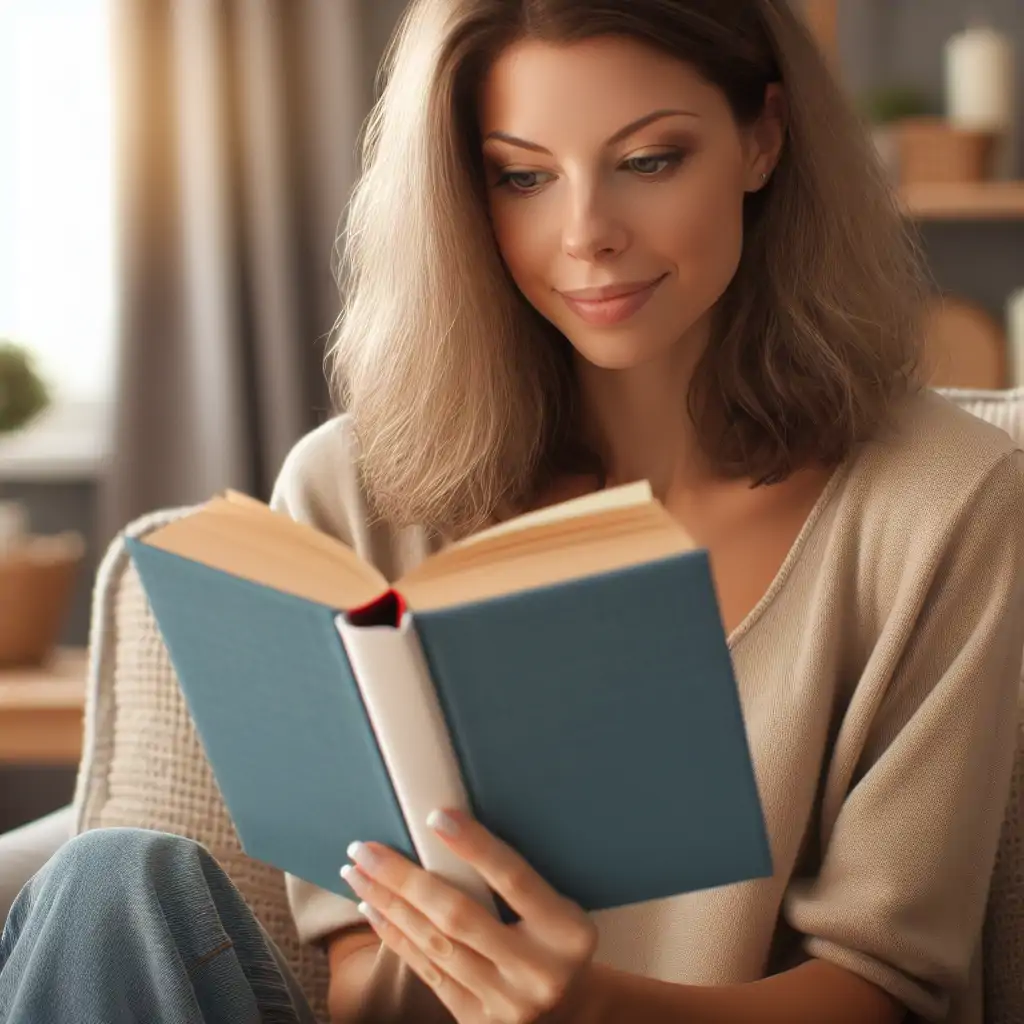 An inviting image of a reader diving into a book, symbolizing the start of a reading adventure.