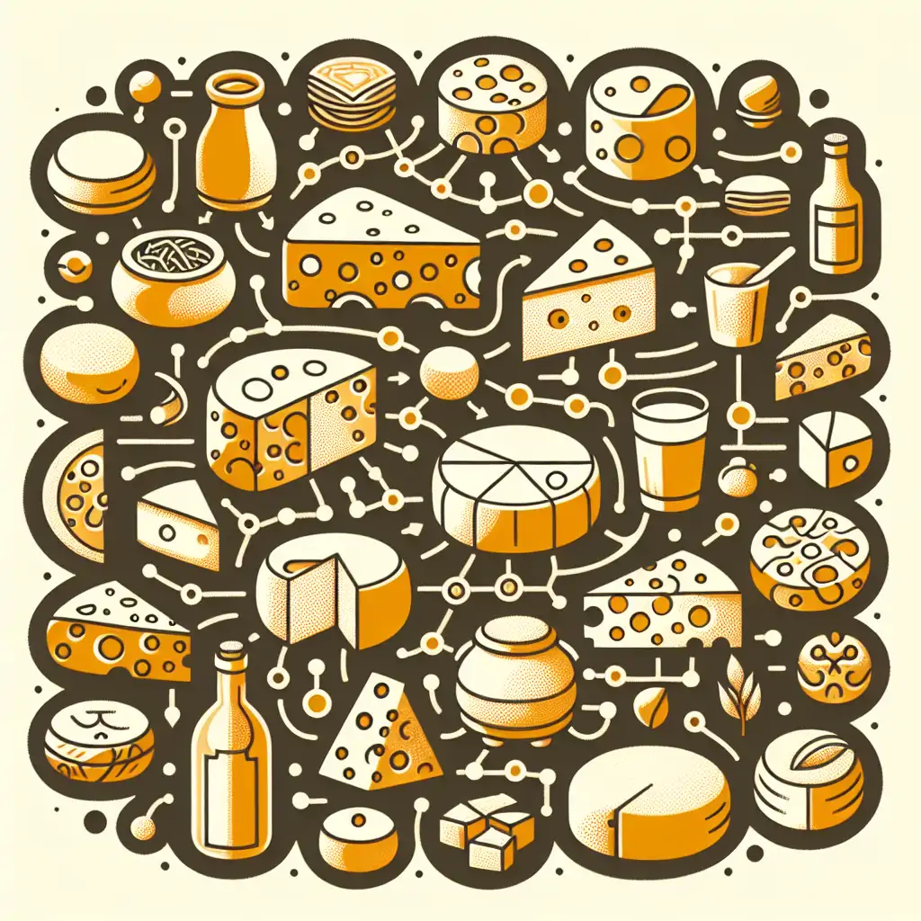 Symbolic representation of cheese bridging cultural and historical traditions.