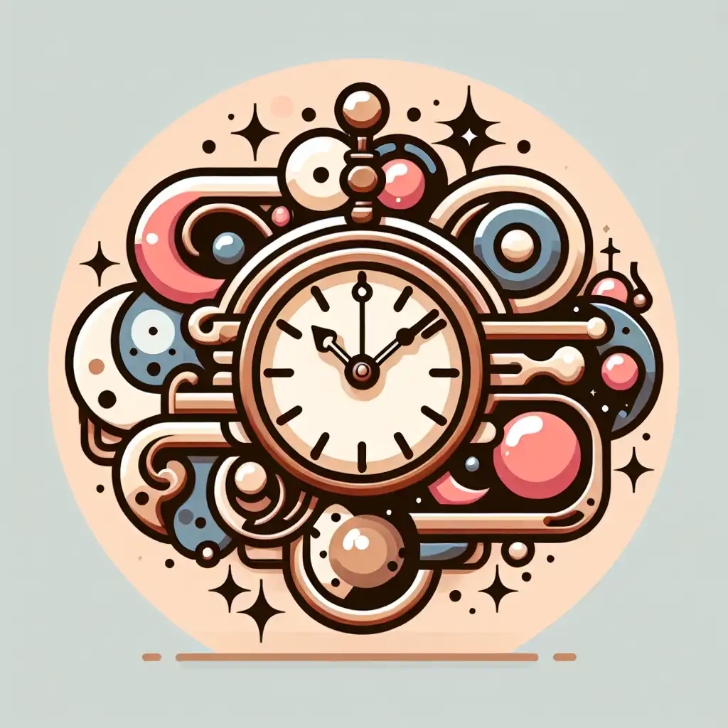 An artistic blend of a vintage clock infused with modern elements.