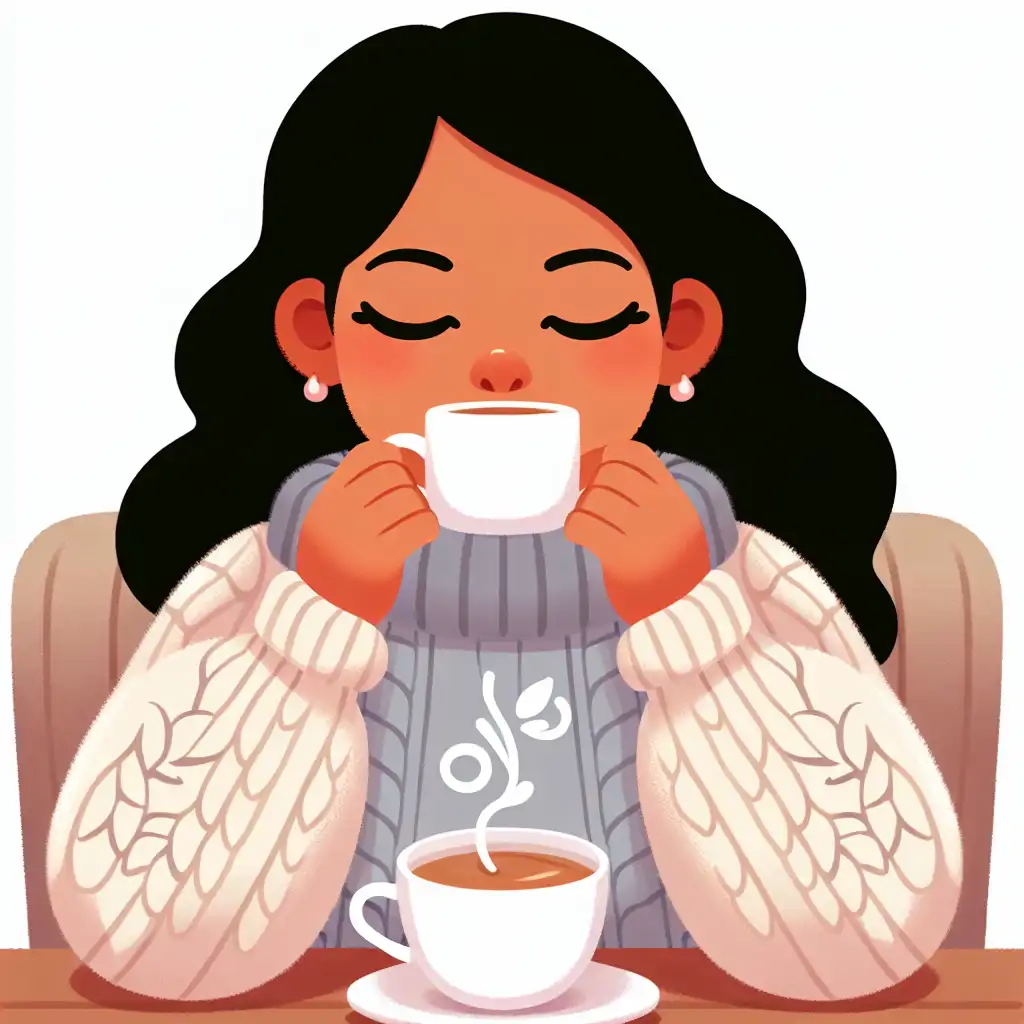 An image of a woman smelling a cup of coffee, symbolizing the power of scent in creating lasting impressions.