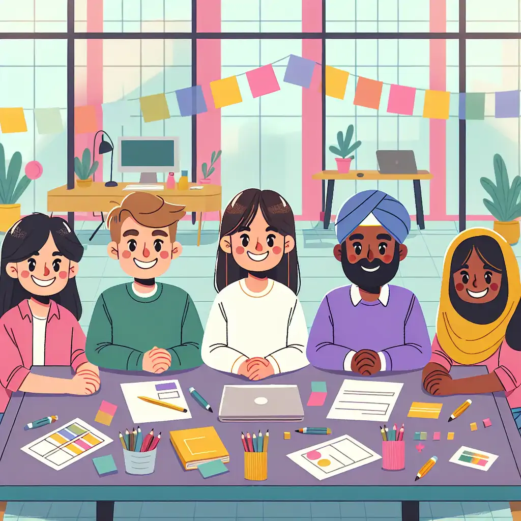 A hopeful depiction of people of various backgrounds working together in unity, symbolizing diversity and inclusion.