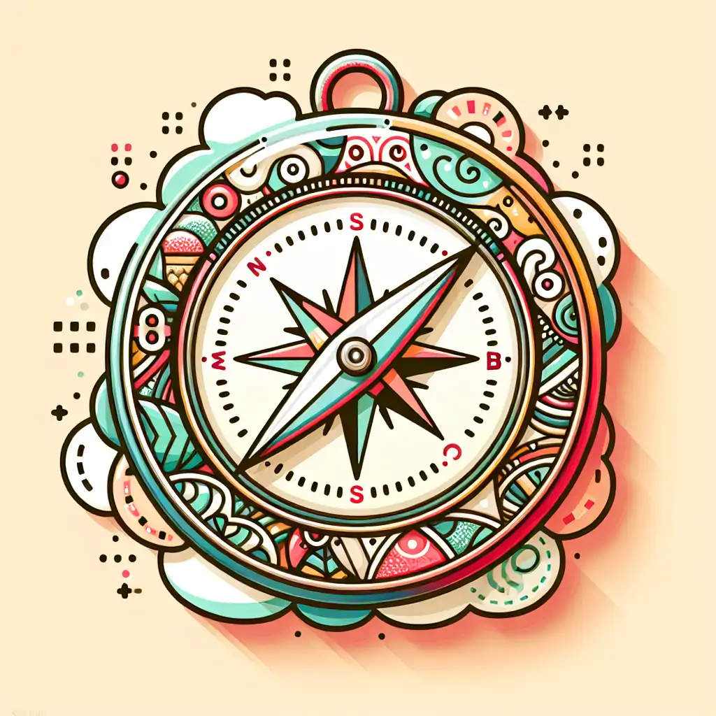 A compass pointing towards various BlogBase directories, symbolizing exploration and discovery within the blogging world.