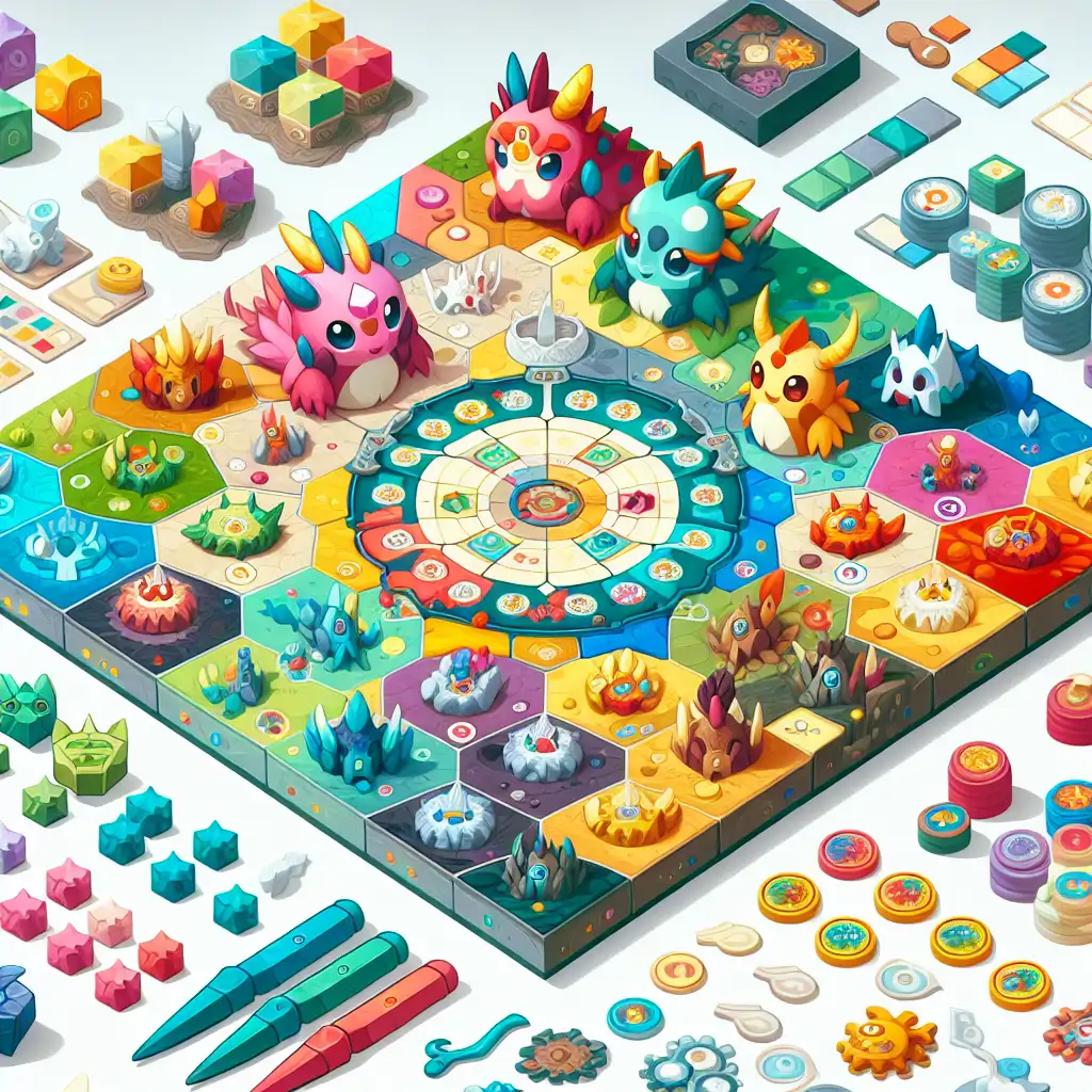 A vibrant depiction of a *Small World* board game setup with various fantasy races ready for action.