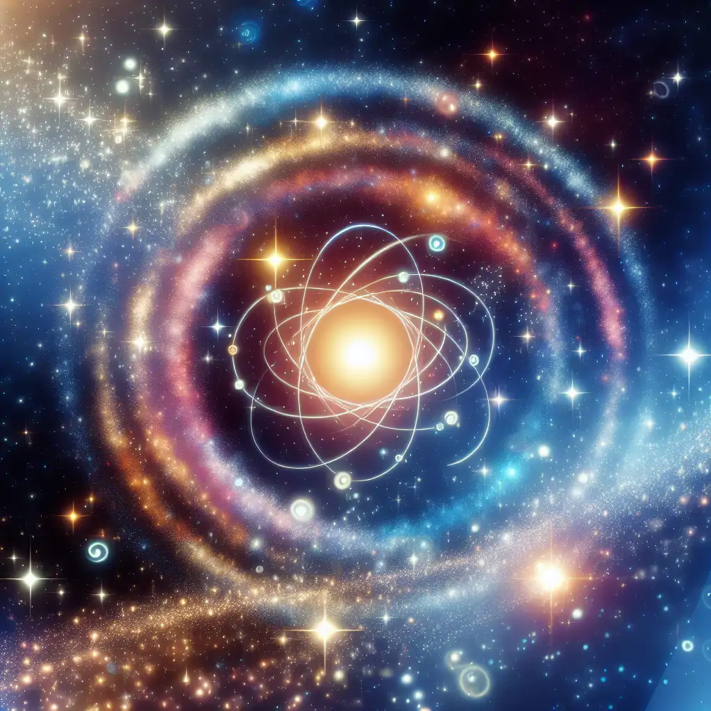 A universe of twinkling possibilities symbolizing the infinite potential of quantum states.