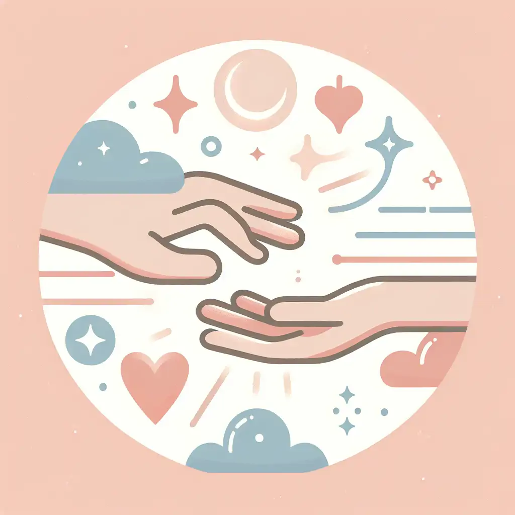 A symbolic image illustrating connection and understanding, such as two hands reaching toward each other.