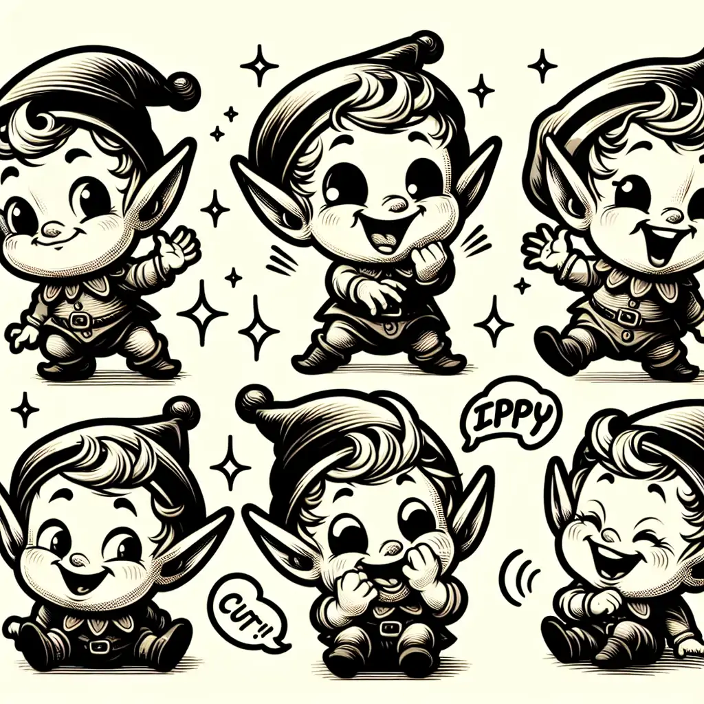 A cartoonish depiction of goblins causing chaos and giggling mischievously.