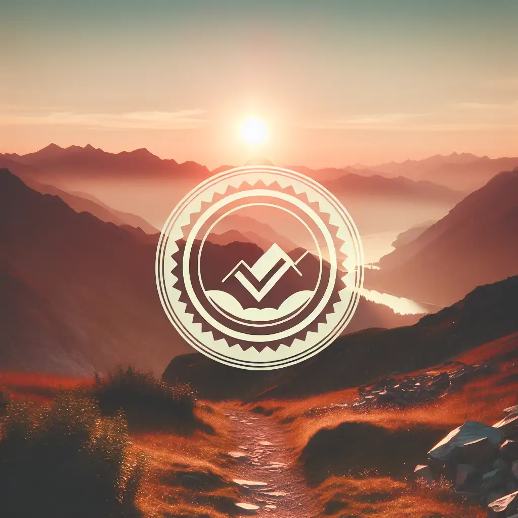 A scenic sunset view over a mountain trail, symbolizing the end of a successful hike.