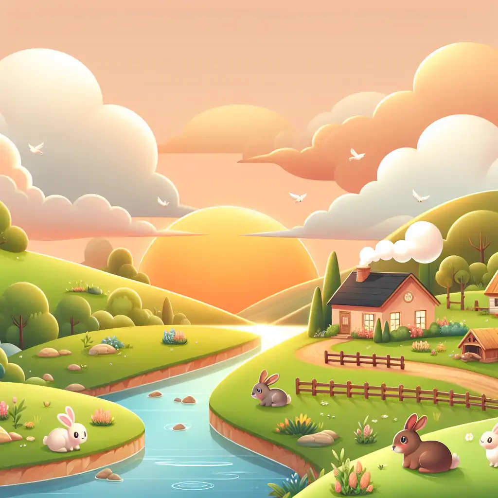 A picturesque sunset casting a golden glow over a peaceful landscape, symbolizing the end of a fulfilling day.