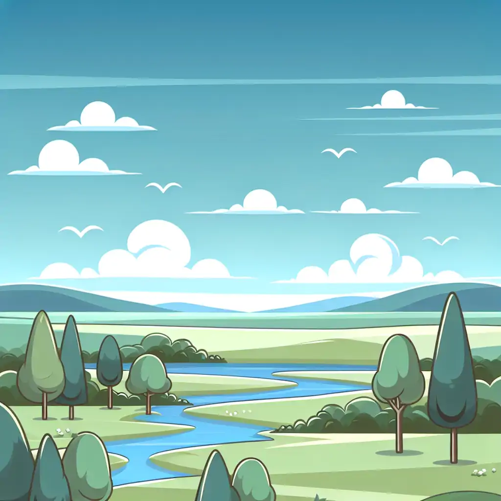 A tranquil image of Yoro’s landscape, blending sky and earth, symbolizing the union of nature and culture.