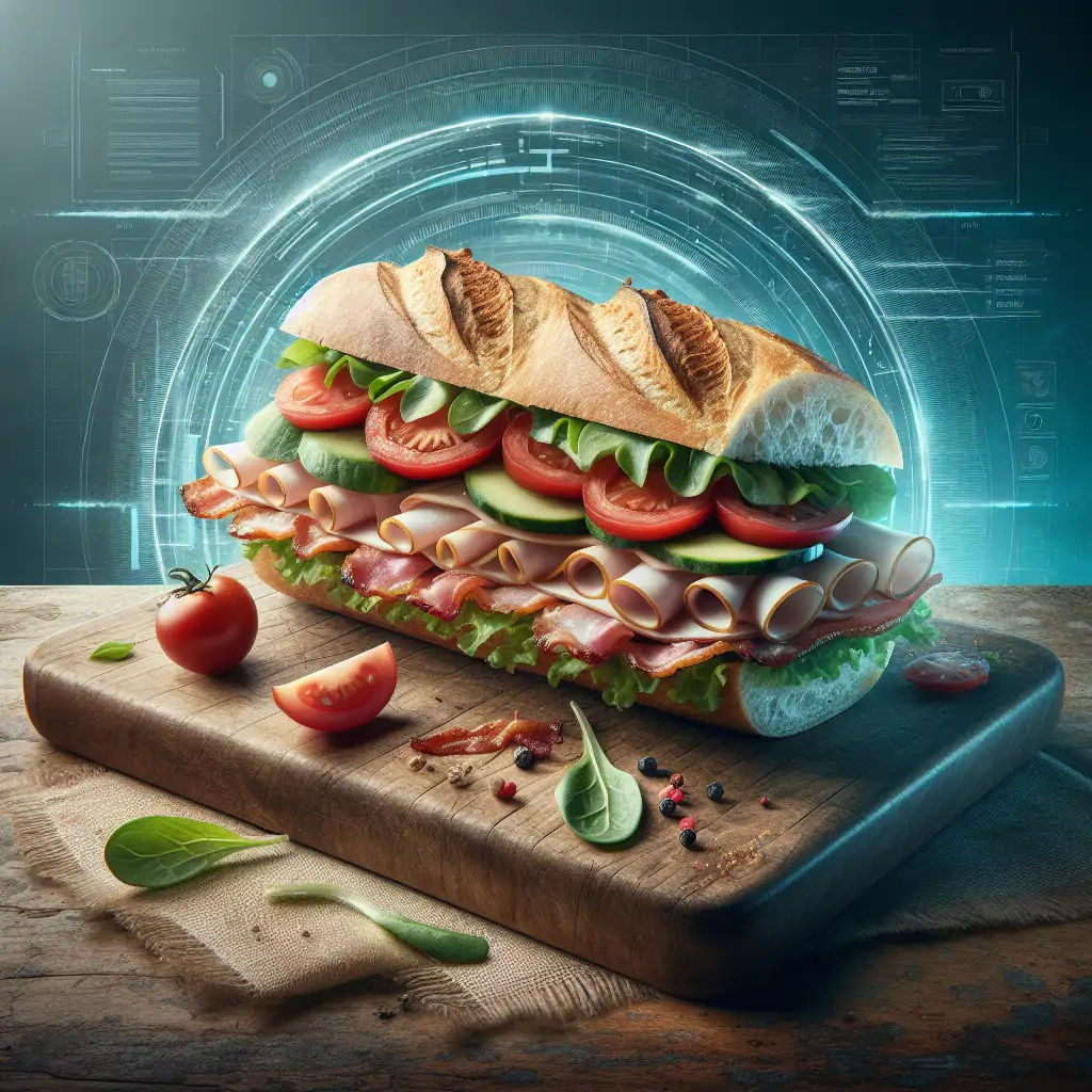 An artful image of an open sandwich with various ingredients neatly arranged on a wooden cutting board, capturing both the simplicity and complexity of this culinary metaphor.