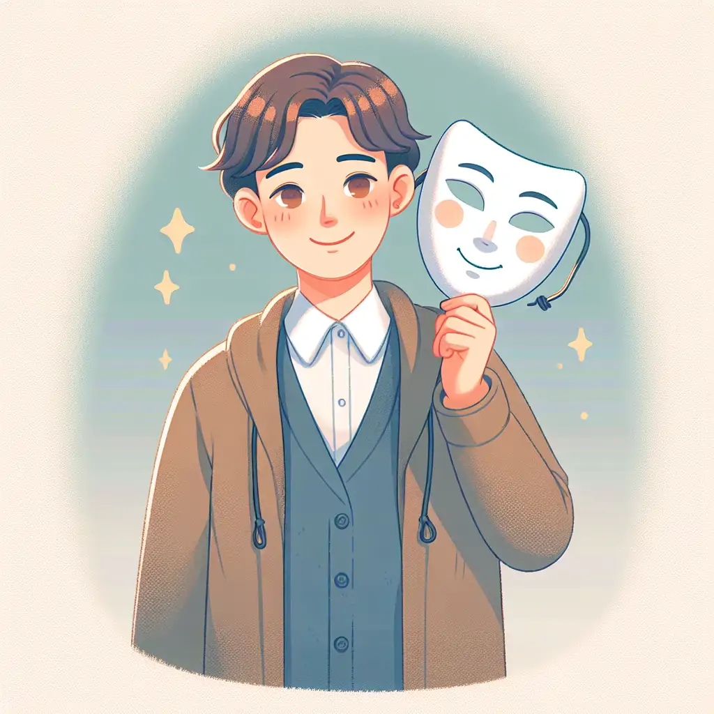 Illustration of a person removing a mask, symbolizing the unveiling of true intentions in a frenemy.