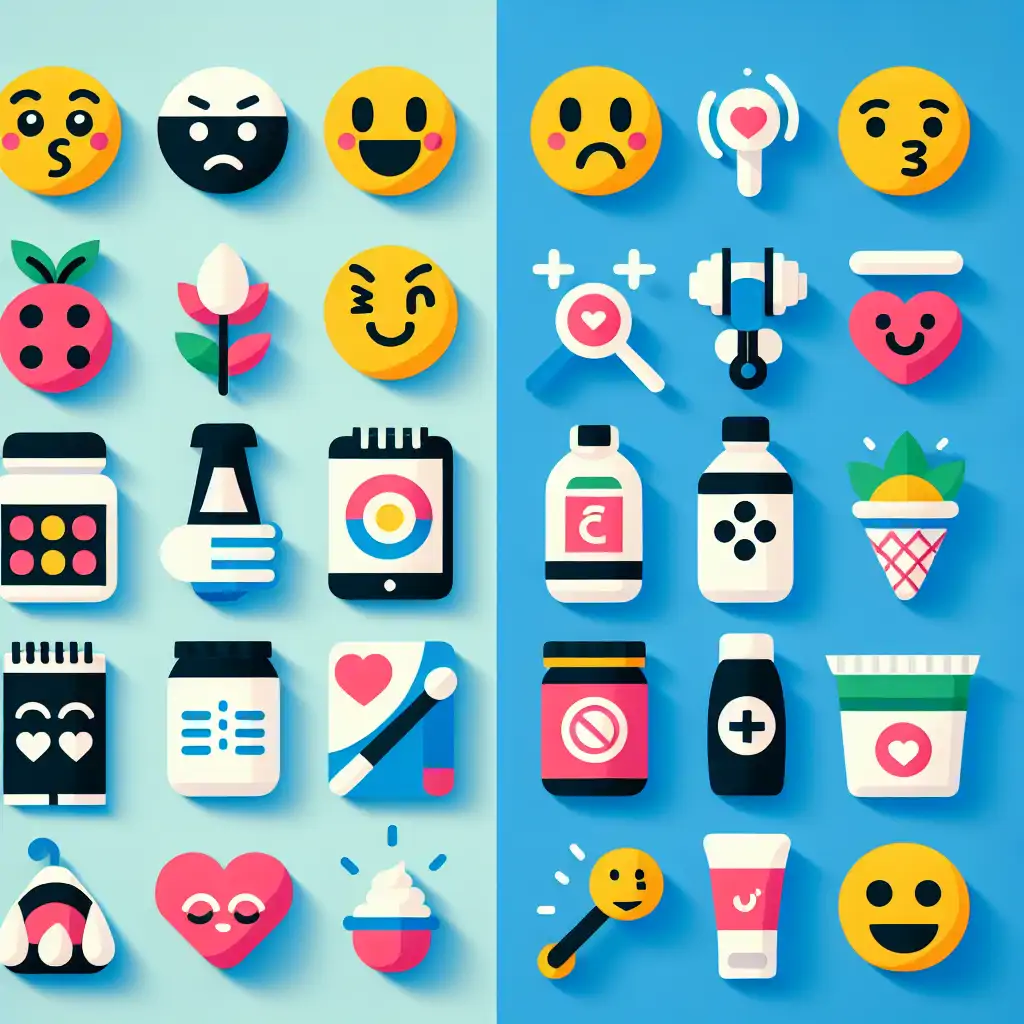Various brands creatively using emojis in advertising and packaging.