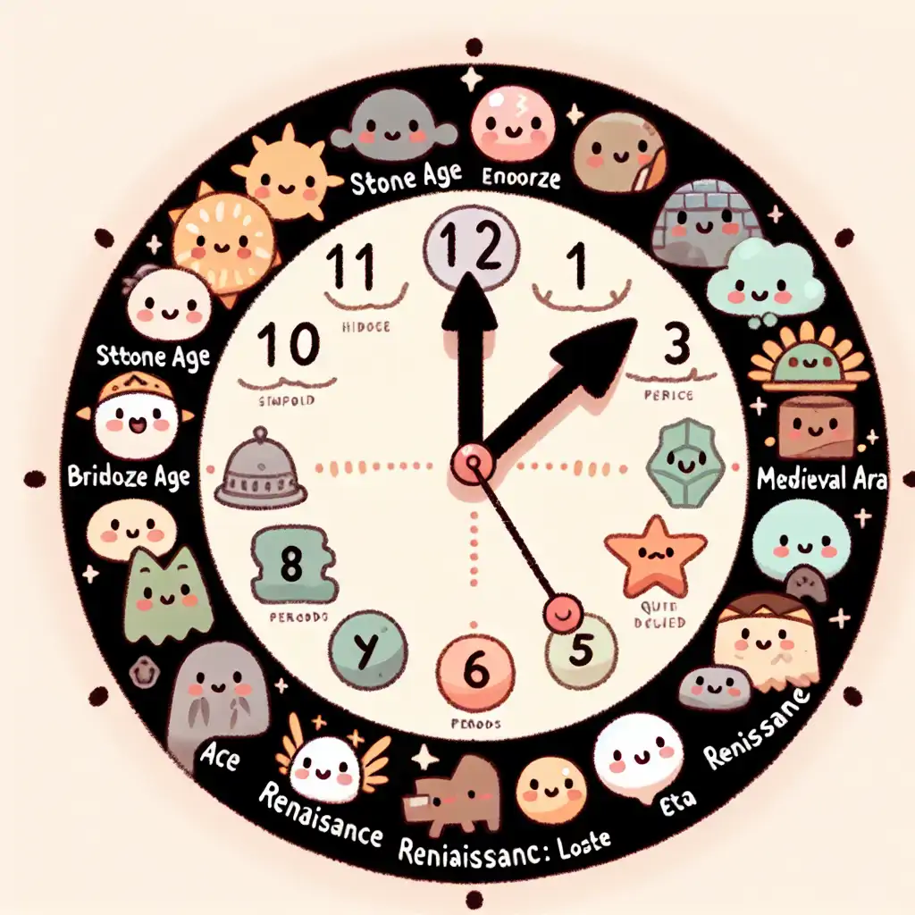 A clock with historical events marked along its face, showing the missing 'phantom' periods.