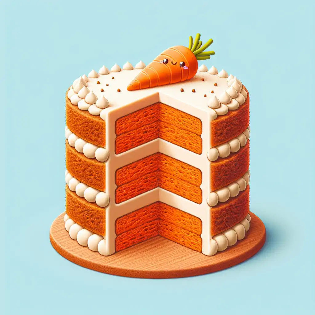 A cross-section of the vegan carrot cake, highlighting layers and texture