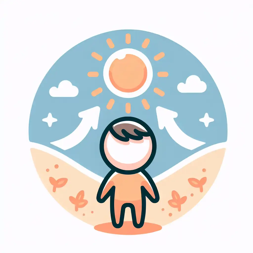 A silhouette of a person looking towards a sunny horizon, symbolizing growth and positive change.