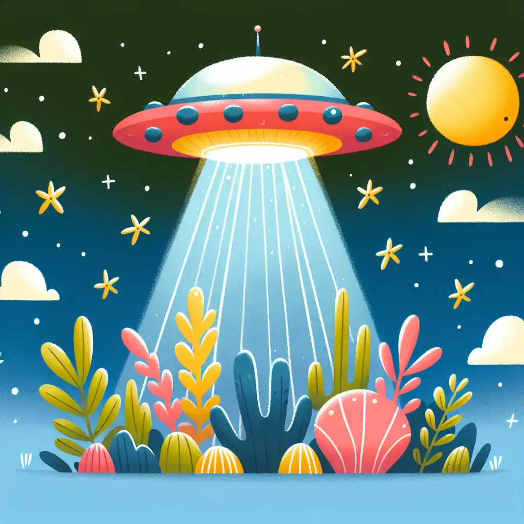 An artist's depiction of a UFO emitting a mysterious glow.
