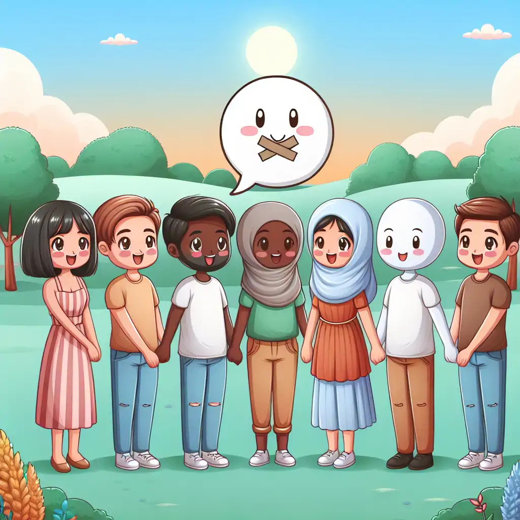 An image illustrating a group of diverse individuals engaged in open, respectful communication, symbolizing resilience against silent bullying.